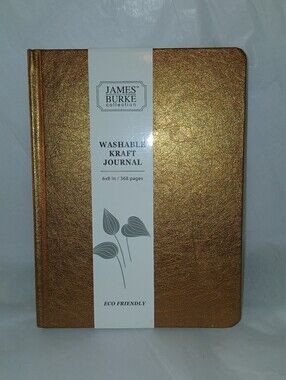 Hardcover Metallic Gold Washable Kraft Journal 6x8, 368 Pages, James Burke